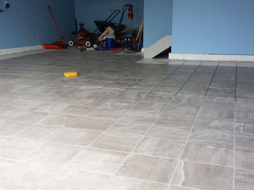 Our New White and Gray Porcelain Tile Garage Floor ... (500 x 375 Pixel)