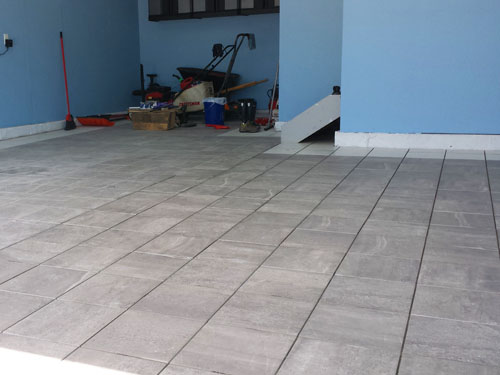 Our New White and Gray Porcelain Tile Garage Floor ... (500 x 375 Pixel)